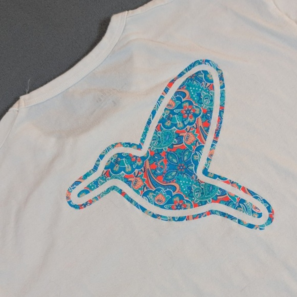 BirdDogs Mens White T Shirt Hummingbird Paisley Graphic‎ Print Size L